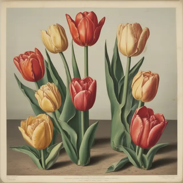 A lively marketplace scene of Dutch merchants bidding on rare tulip bulbs, symbolizing the intersection of economic rationale and human emotion.