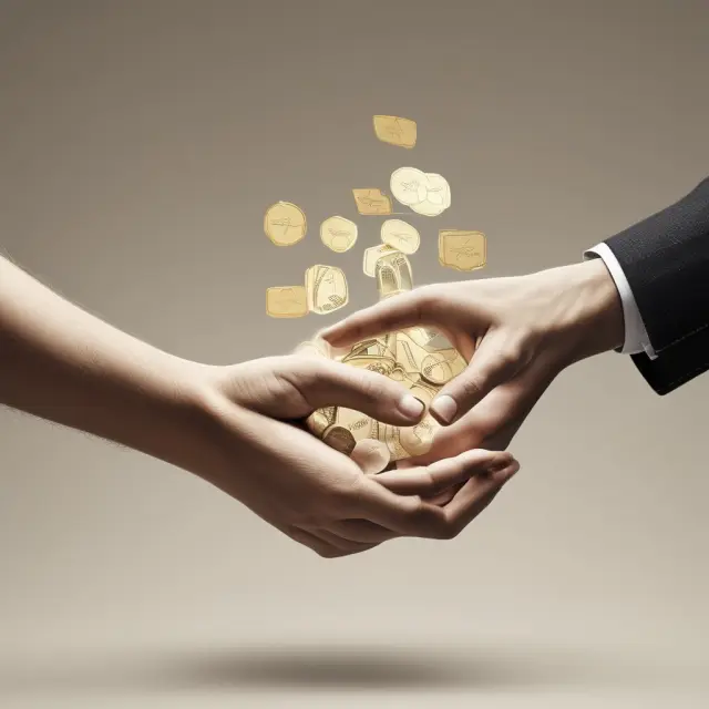 Golden hand facilitating the transfer of free trading shares from one DTC participant to another