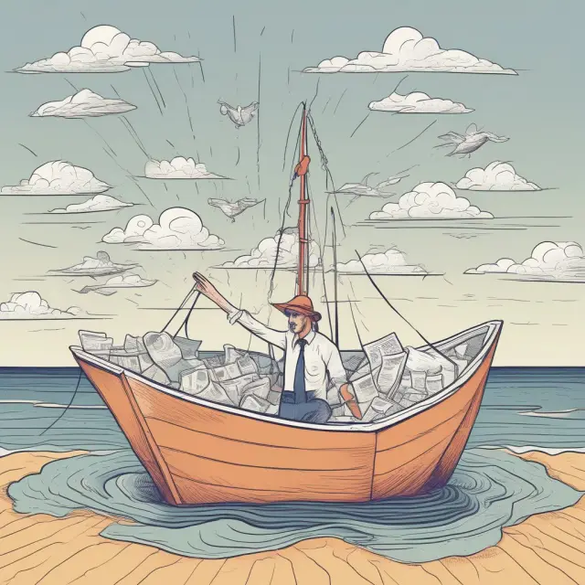 A shareholder sends physical certificates via mail in a paper boat towards their brokerage account for transfer.