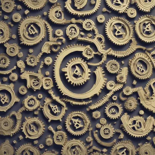 A calculator gears in motion with dollar signs flowing through, symbolizing Equivalent Annual Cost calculation