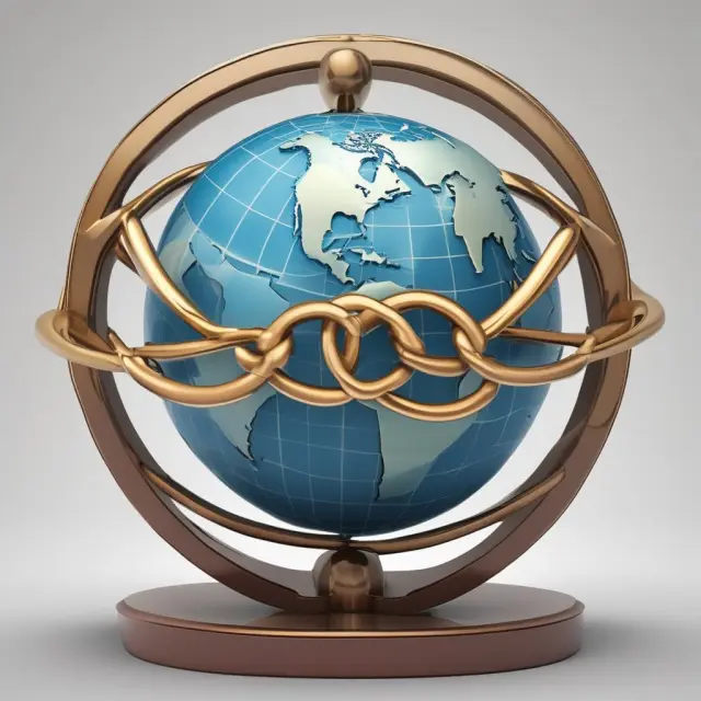 Comparing MSCI EAFE and ACWI: Globe with two intertwined rings representing developed markets (EAFE) and the broader global reach (ACWI) of these international equity indices.