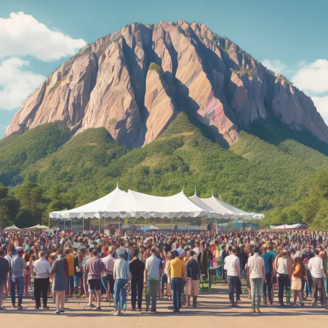 Early adopters grouped around a mountain, illustrating their role as trendsetters embracing new technologies