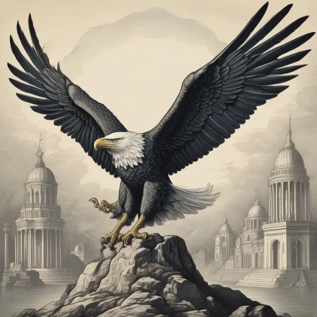 An American Eagle holding a European castle symbolizes the comparison between American-style and European-style options, with early exercise implications illustrated.