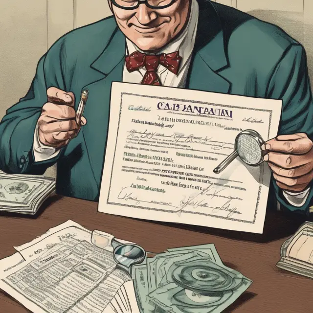 Trader studying potential profits of early exercising American-style call option. Magnifying glass focuses on the figures.