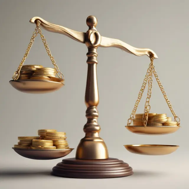 A balanced scale weighing golden coins representing earned and unearned income for tax purposes