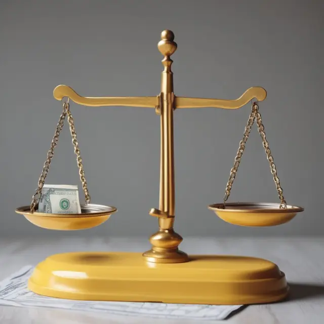 Scale representing earned income balanced by Earned Income Tax Credit (EITC), reflecting eligibility determination.