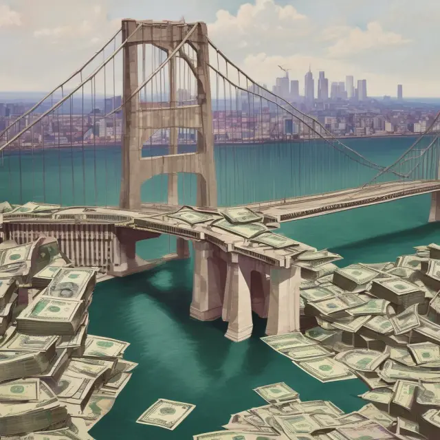 An image of an elegant, sturdy bridge symbolizing earnest money deposits, with committed buyers and sellers on either side
