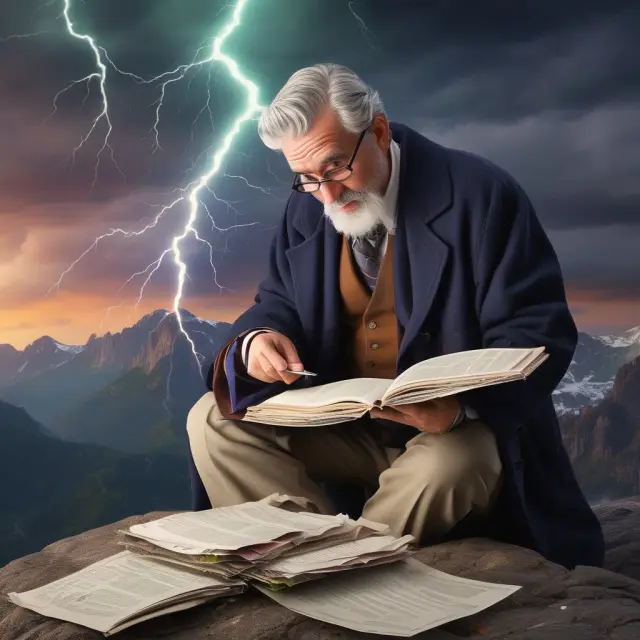 An institutional investor meticulously reviewing financial reports and industry trends before an earnings call to prepare insightful questions