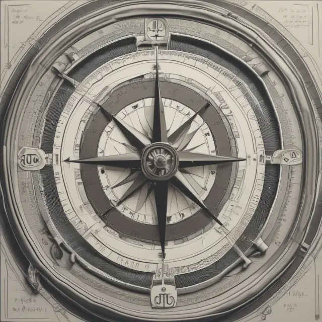 An investor holding a compass is navigating through turbulent financial waters, with accurate earnings reports anchoring their course to make informed decisions.