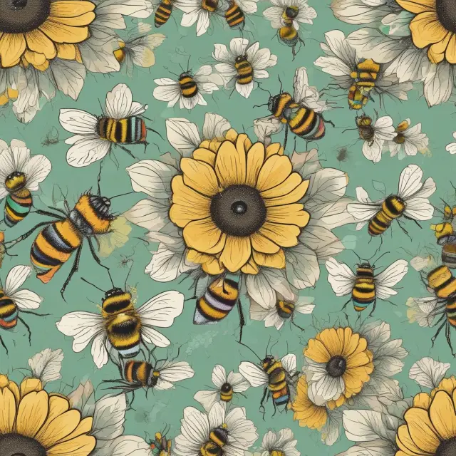 Bees extracting earnings estimate nectar from financial data flowers and forecasting model blooms