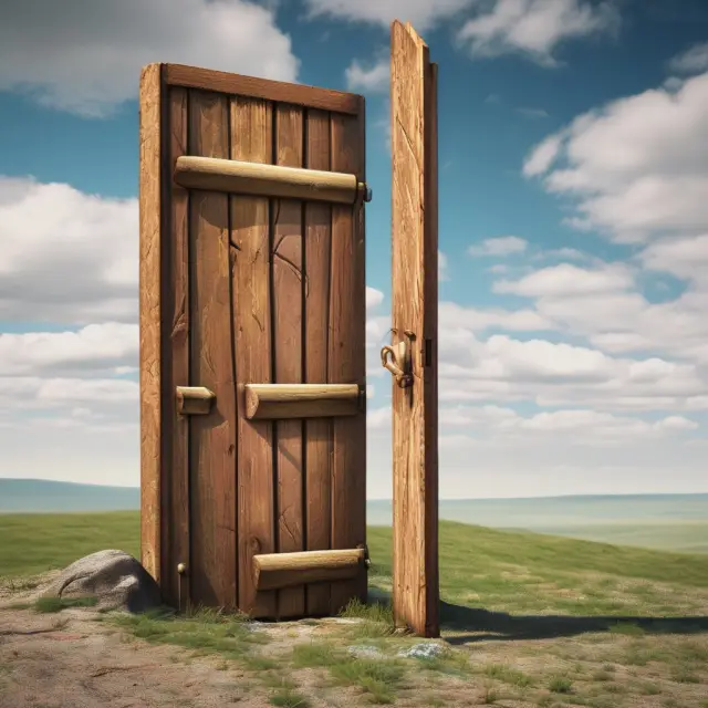 Key turning unlocks door granting access to another