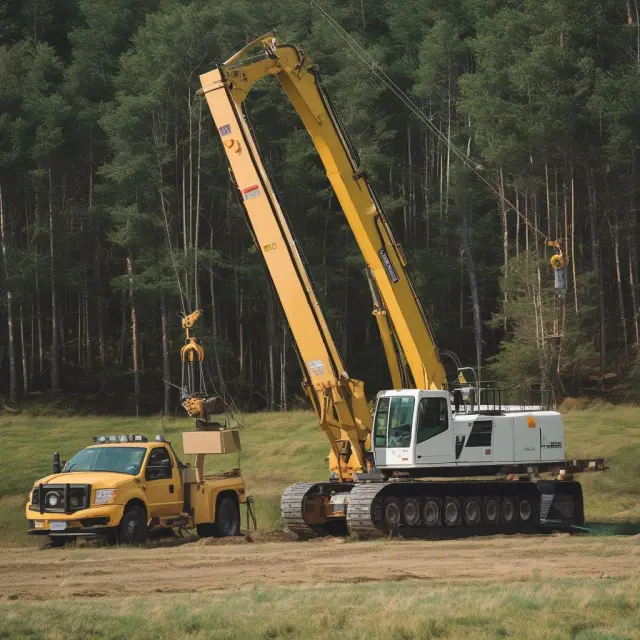 Utility company installing pipelines via an easement agreement with a landowner, showcasing the arrangement