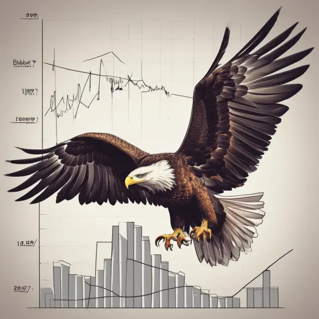 An eagle flying over financial graphs representing EBIT and EBIAT, emphasizing the significance of examining operational profitability