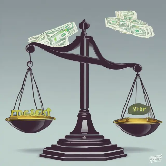 An ancient balance with EBIT on one pan and tax expenses on another, revealing the calculated EBIAT.