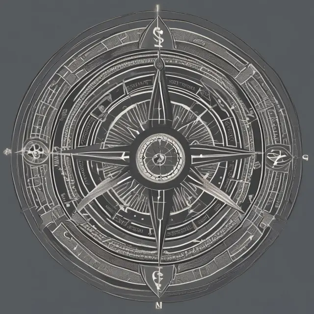 An investor holds a compass with 
