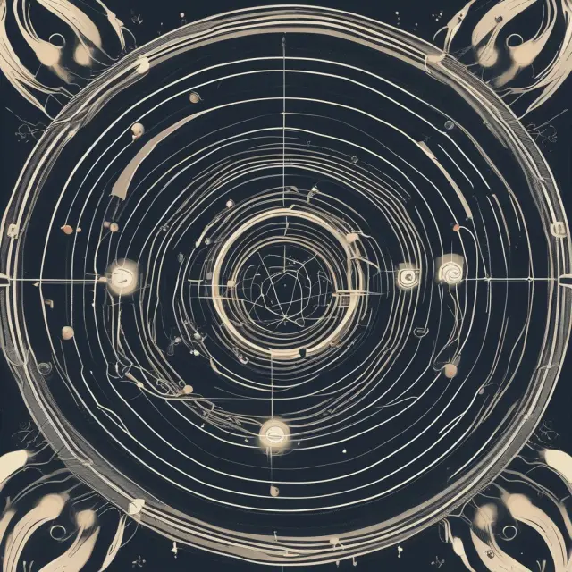 Two orbs representing EBIT and EV revolving around an axis, signifying the financial ratio