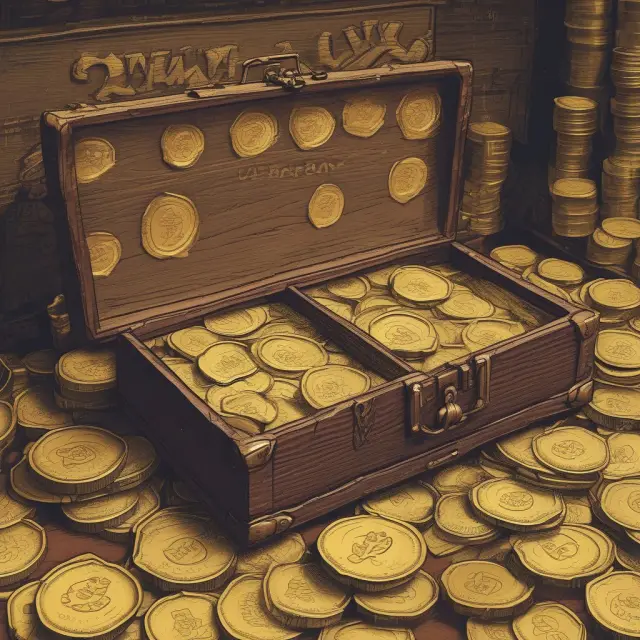 Gold coins symbolizing EBITDA contrasted with a treasure chest representing Enterprise Value, emphasizing their separate roles in evaluating company worth.