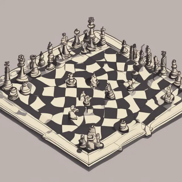 An investor examines a chessboard with EBITDA bulls representing various companies and EV bears, evaluating their profitability using the EBITDA/EV multiple
