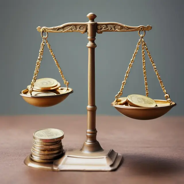 Coins symbolizing Earnings Before Tax (EBT) and Income Before Tax balanced on a scale