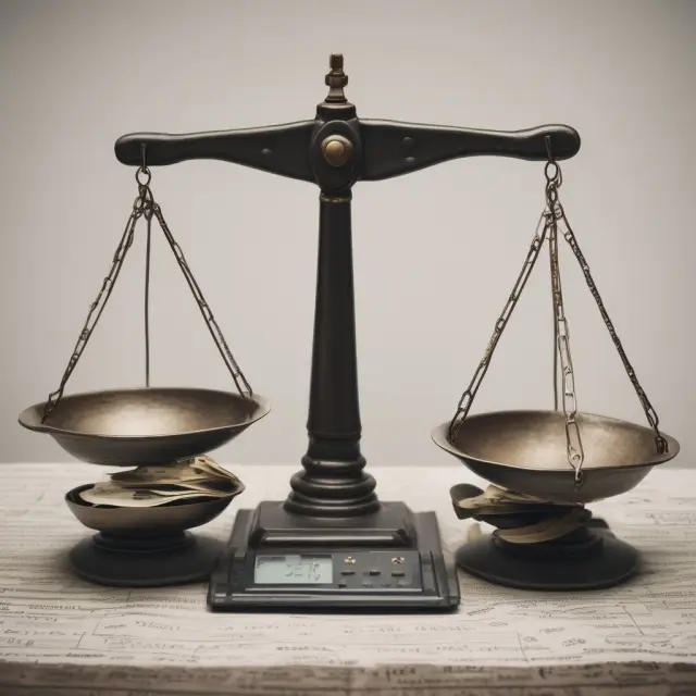 Scale illustrates EBT vs. taxes impact on company profitability.