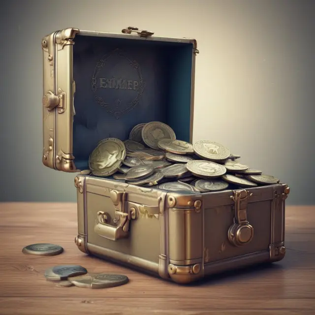 A time capsule reveals digital currencies evolving from ancient coins, representing eCash