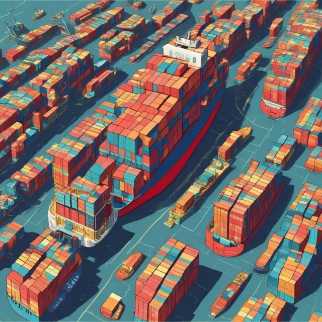 An eclectic paradigm labyrinth with tariffs symbolized as walls and shipping lanes representing transportation costs