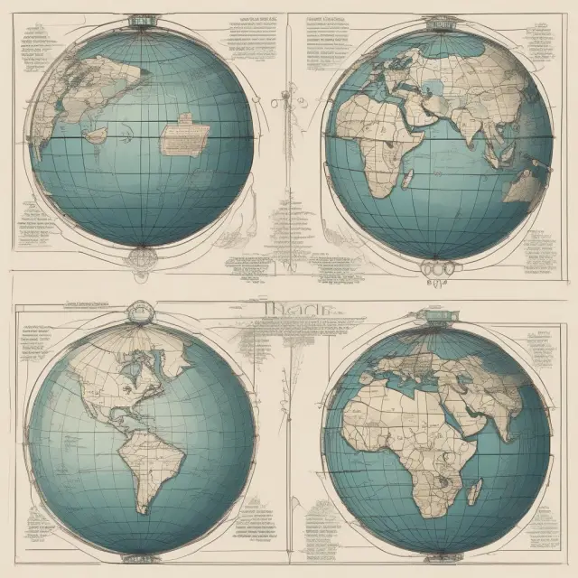 Three interconnected globes symbolizing the origins, ownership, location, and internalization advantages in the eclectic paradigm