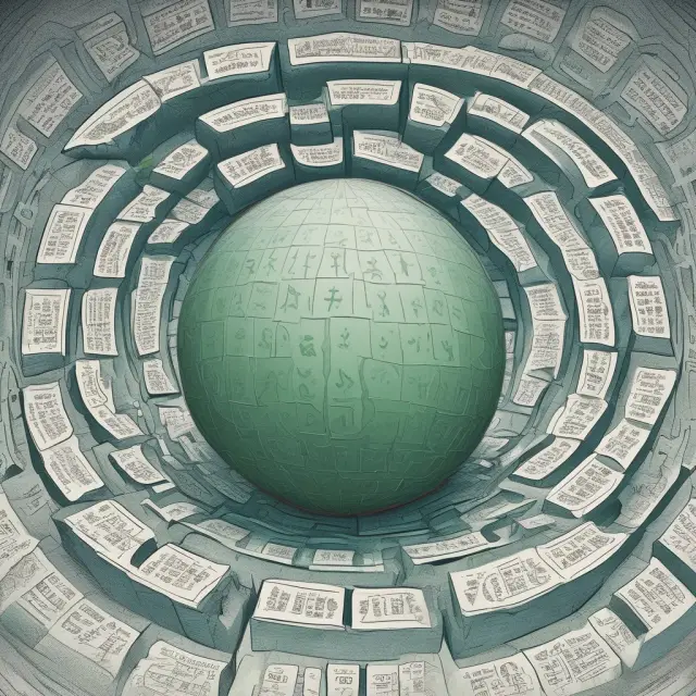 An image of a wise figure sifting through various economic calendars on a table while holding a crystal ball, symbolizing the importance of informed decision-making based on relevant data and trends