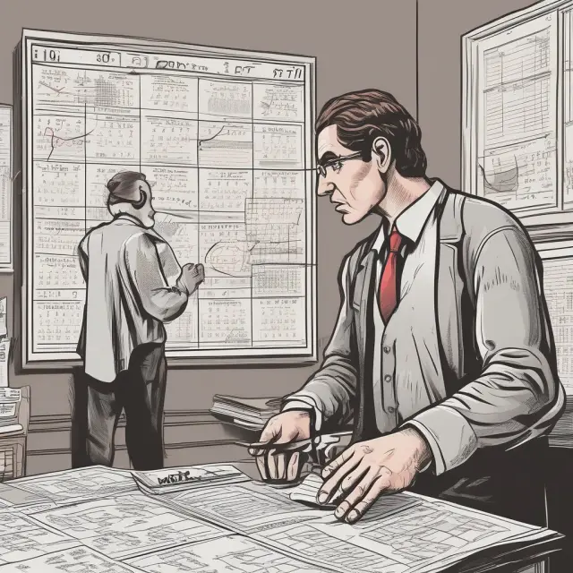 Trader examining economic calendar, preparing for future bullish or bearish events