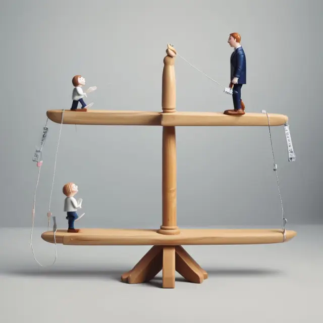 See-saw illustrating the balance between economic capital and VaR in risk management