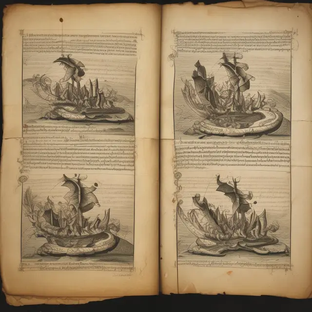 An ancient parchment illustrating the historical examples of international economic collapses, detailing their causes and consequences