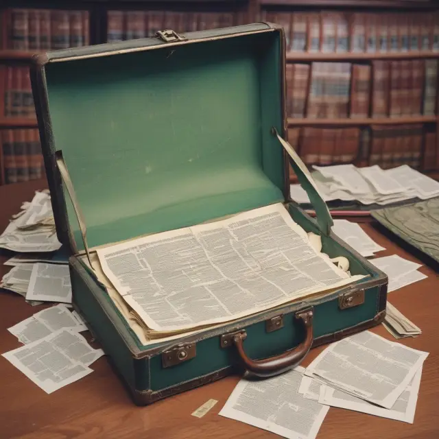 Opening time capsule with documents depicting regulations enacted following economic collapses
