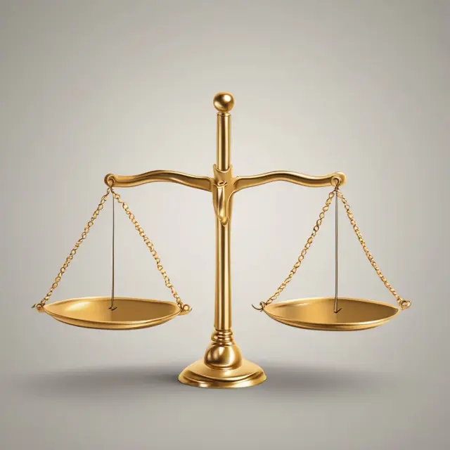 A pair of golden scales balanced between the intersecting demand and supply curves, illustrating economic equilibrium and the role of equilibrium price.