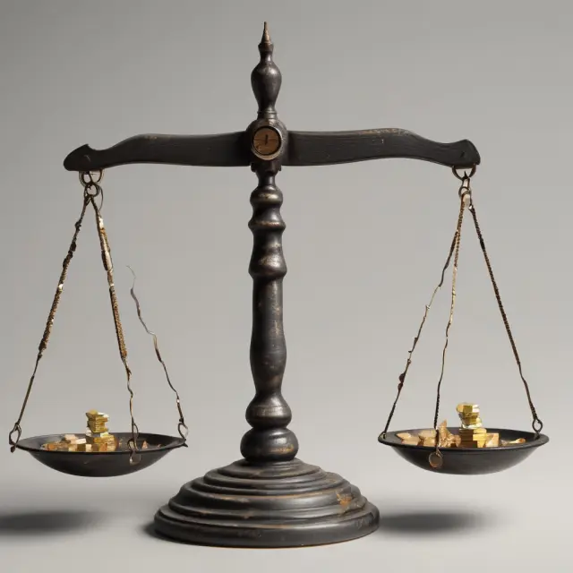 Two scales in harmony: Microeconomics (left) with buyers & sellers balancing, and Macroeconomics (right) with aggregate supply and demand equilibrium