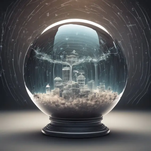 Crystal ball showcasing streaming data and emerging trends in economic forecasting