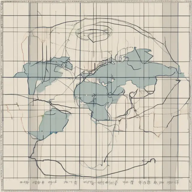 Visualization of economic integration with economic indicators and institutional conformity measures as two interconnected graphs growing towards a global union.