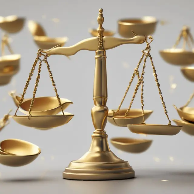 Gold scales tipping towards workers, representing the concept of wage fairness as a vital component of economic justice