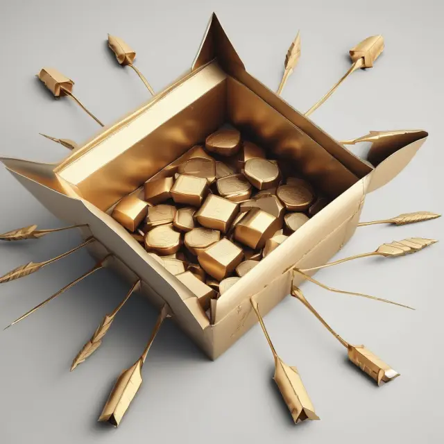 A time capsule symbolizing ERTA bursts open, releasing golden arrows signifying the legislation