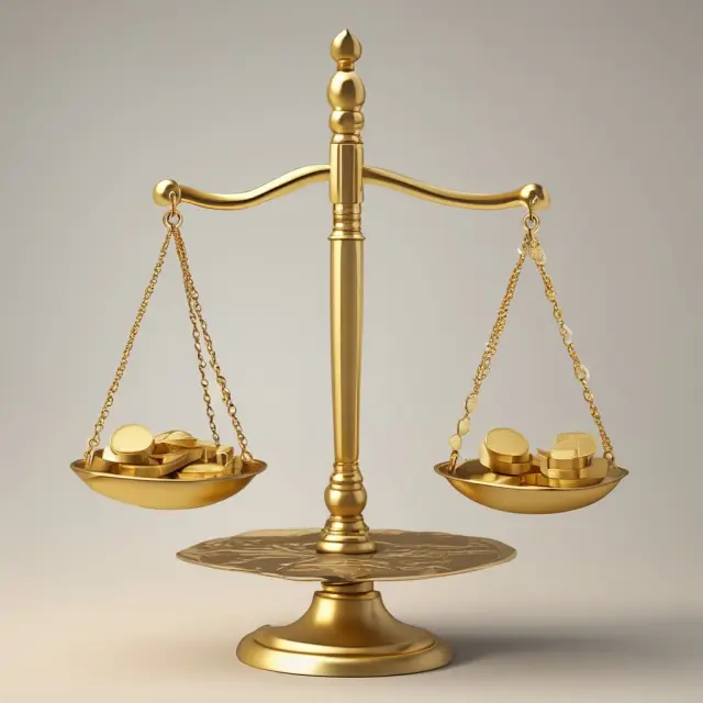An image of a golden scale in equilibrium with coins representing consumer spending and gears symbolizing business investment, highlighting economic stability amidst demand shocks