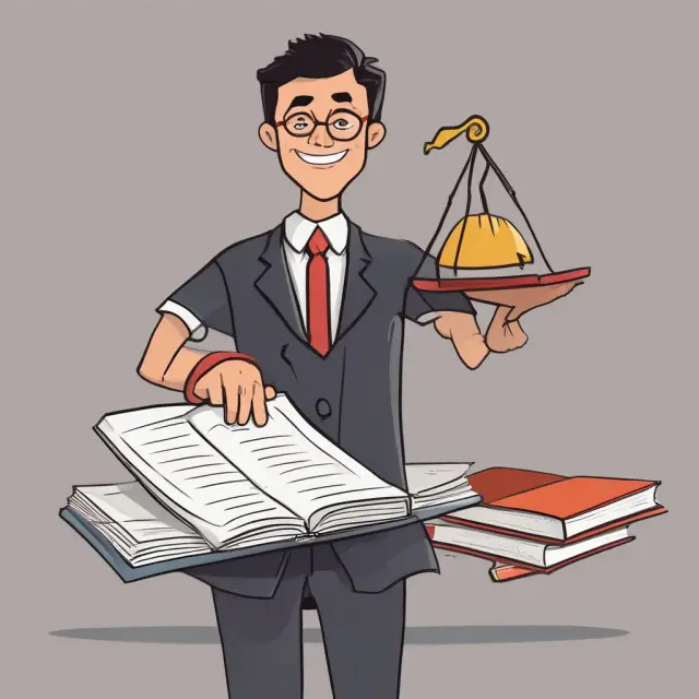 A person holding a book on a scale, tipping it towards 