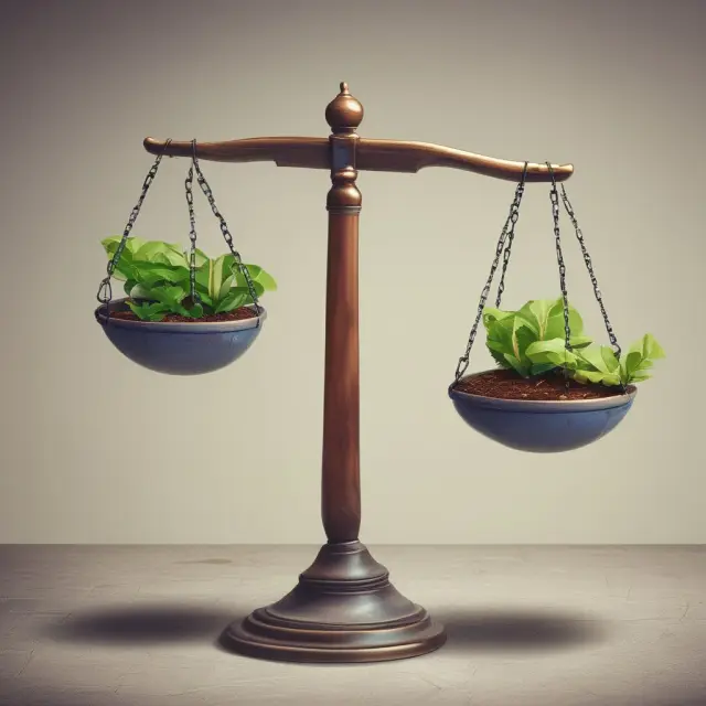 Visualizing economic efficiency comparison between privatized and government-owned industries. Market discipline versus budget constraints. Balancing interests for societal gains.