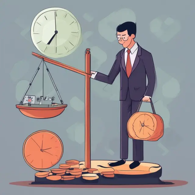 An investor balancing various economic indicators on a scale to make informed investment decisions, illustrating the importance of combining multiple data points for a holistic perspective