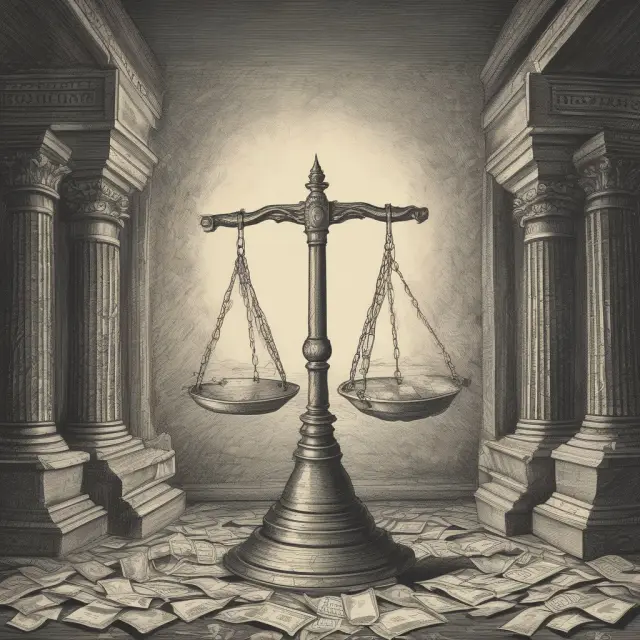 An EVE scale balanced between assets and liabilities, with a rising interest rate causing the scale to tilt while maintaining equilibrium
