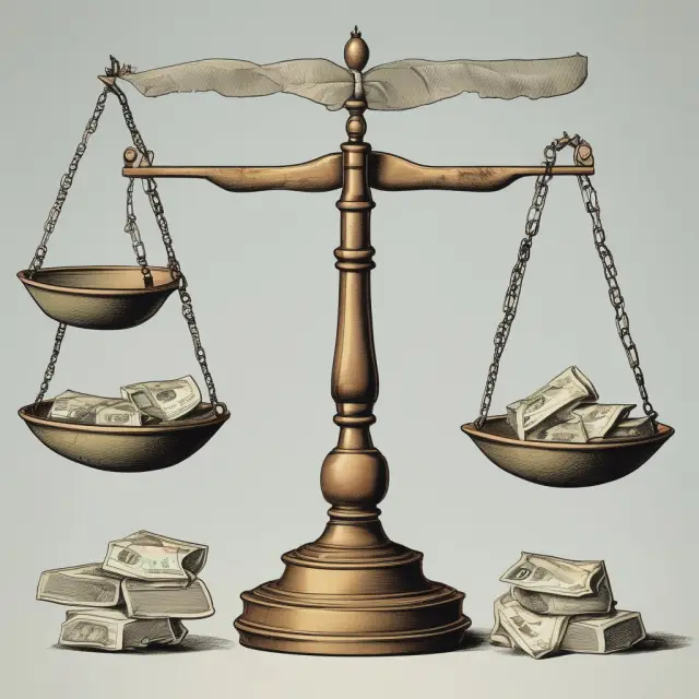 Image of scales balancing market-based economic freedom with command-based economic control
