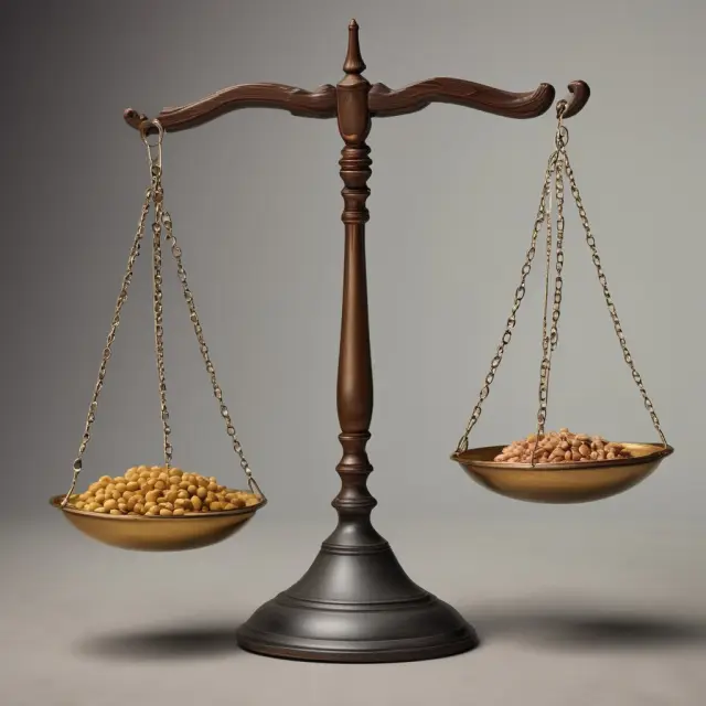 Visual representation of scales balanced with economic indicators from both micro and macroeconomics