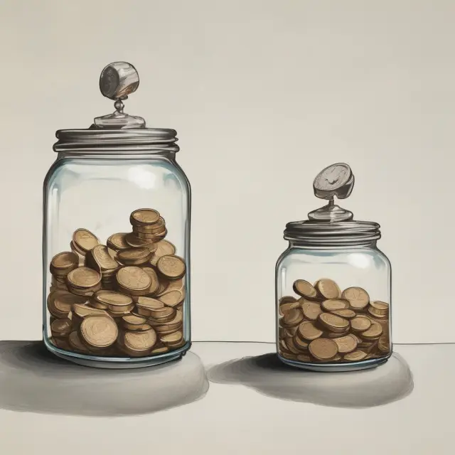 Two glass jars, one labeled 