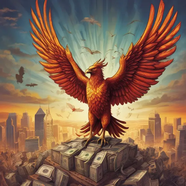 Phoenix symbolizing ECRs rises from the ashes of low-interest-rate economic conditions