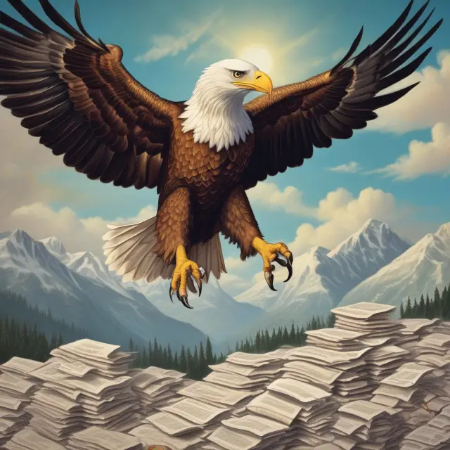 Canadian Eagle with SEDAR document. Symbolizing Canadian investors