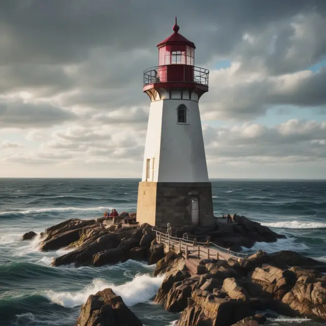 An employer, symbolizing a lighthouse, beaming guidance to employees as they navigate the challenging student loan seas, with options for consolidation services and repayment assistance.