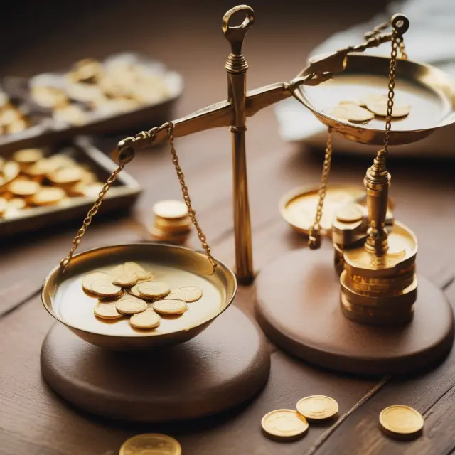 Golden scales weighing Effective Gross Income against Net Operating Income in rental property investment analysis.